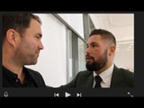 'DON'T TALK TO ME ABOUT DAVID HAYE!!' - TONY BELLEW & EDDIE HEARN ON BJ FLORES BUT REFUSES HAYE TALK
