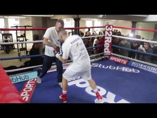 RYAN FARRAG OFFICIAL PUBLIC WORK OUT WITH TRAINER PAUL STEVENS FROM EVERTON RED TRIANGLE