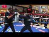 IT'S SHOWTIME! - SEAN 'SHOWTIME' DAVIS POUNDS THE PADS AHEAD OF PAUL ECONOMIDES CLASH