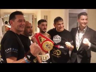 **UNSEEN** ANDREW SELBY IN DRESSING ROOM STRAIGHT AFTER WINNING IBF INTERCONTINENTAL STRAP