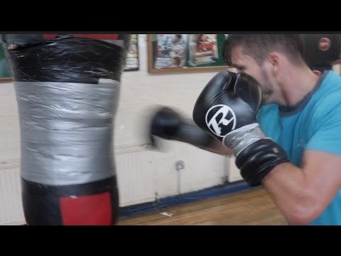 HIGHLY RATED JOHNNY COYLE SMASHES THE HEAVYBAG AFTER GRUELLING SPARRING SESSION