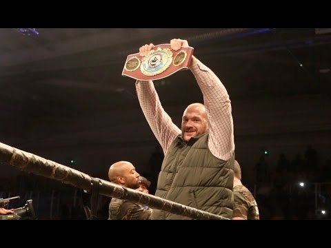 GYPSY KING TYSON FURY RING WALKS WITH WBO WORLD CHAMPION BILLY JOE SAUNDERS IN SCOTLAND