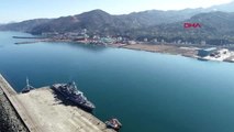 Trabzon'da Deniz Üssü Kurulacak Alana İlk Askeri Gemi Demirledi