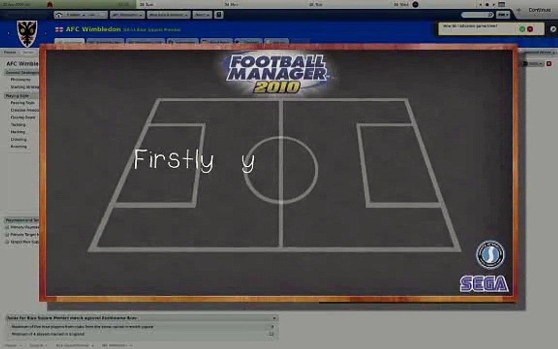 Football Manager 2010 - Tácticas