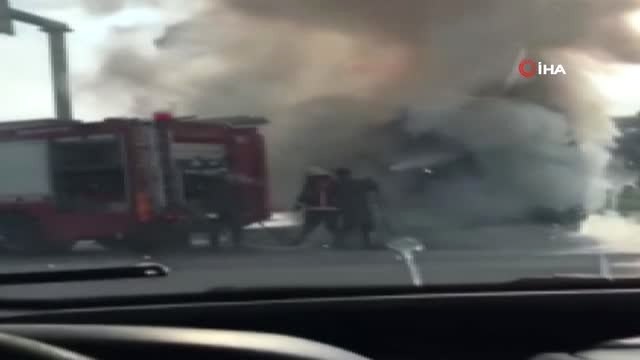 Yolcu Otobüsü Alev Alev Yandı, Sürücü Faciayı Önledi