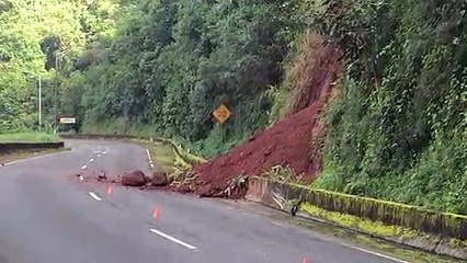 Hawaiian Highway Covered in Landslide