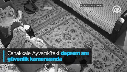 Çanakkale Ayvacık’taki deprem anı güvenlik kamerasında