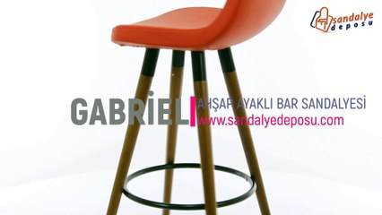 Gabriel ahşap ayaklı bar sandalyesi