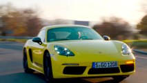Porsche 718 Cayman T in Racing Yellow Driving Video