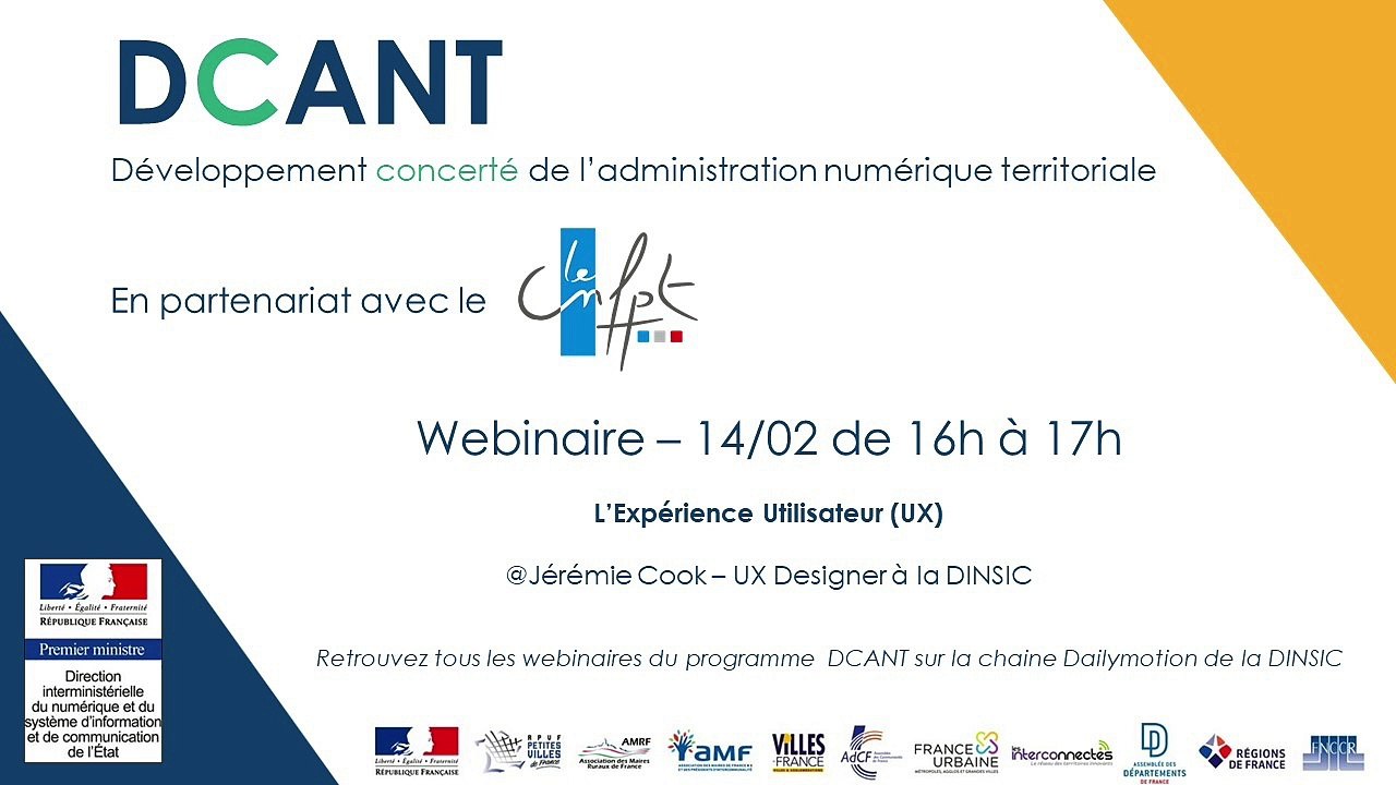 Webinaire DCANT #15 – L’expérience utilisateur (UX) , un outil pour les collectivités territoriales