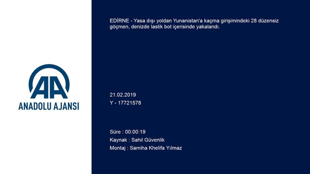 Düzensiz göçmenler Yunanistan'a kaçamadan denizde yakalandı - EDİRNE