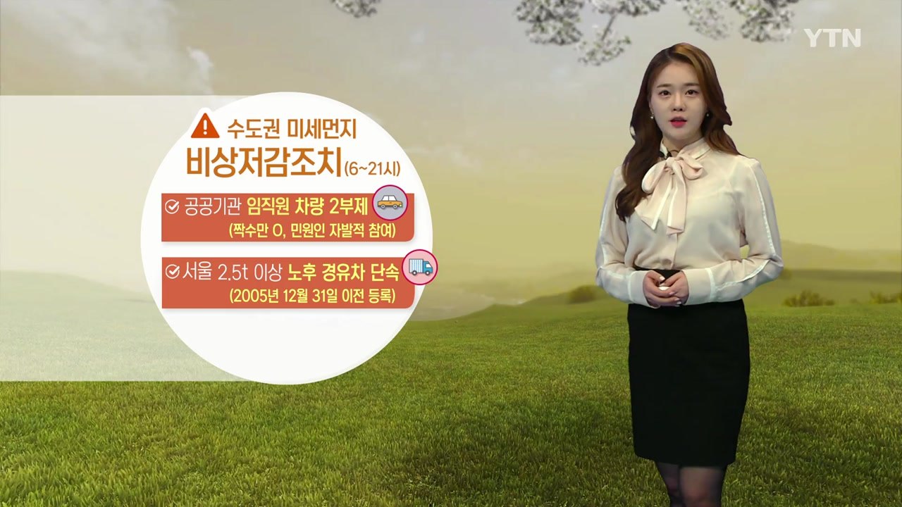 [날씨] 내일도 전국 미세먼지 비상...수도권 비상저감조치 / YTN