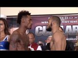 JERMALL CHARLO v JULIAN WILLIAMS - OFFICIAL WEIGH IN & HEAD TO HEAD / CHARLO v WILLIAMS