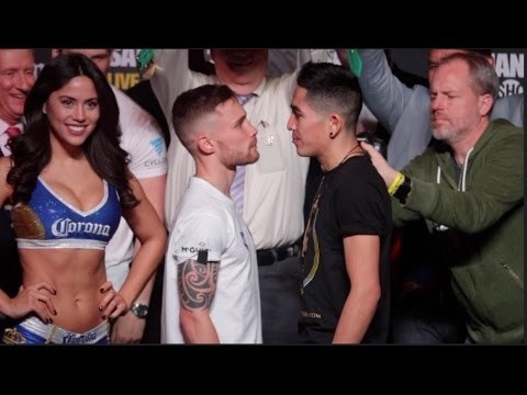 FIRE!!! CARL FRAMPTON v LEO SANTA CRUZ - OFFICIAL WEIGH IN & HEAD TO HEAD / FRAMPTON v SANTA CRUZ 2