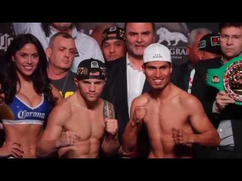 DEJAN ZLATICANIN v MIKEY GARCIA - OFFICIAL WEIGH IN & HEAD TO HEAD / FRAMPTON v SANTA CRUZ