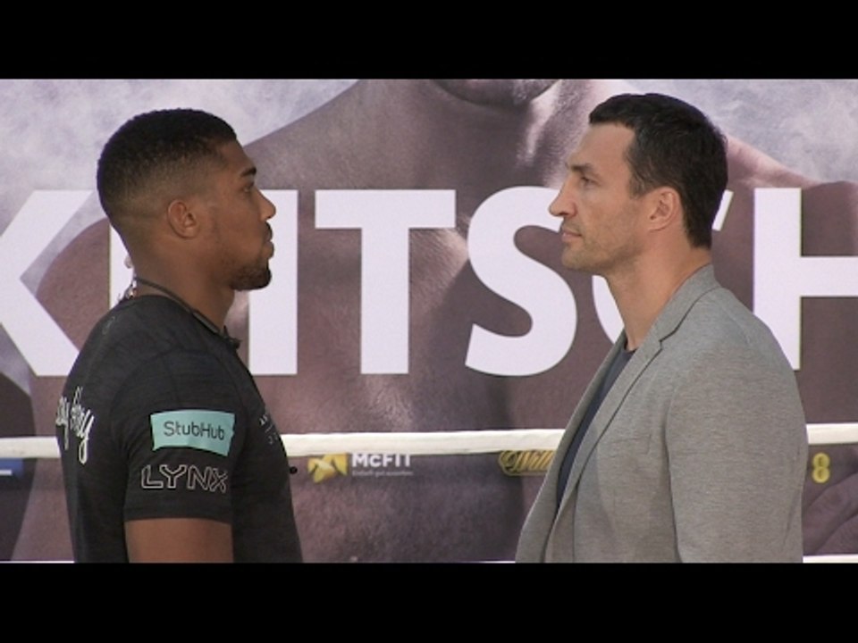 ANTHONY JOSHUA v WLADIMIR KLITSCHKO - HEAD TO HEAD @ COLOGNE (GERMANY) PRESS CONFERENCE