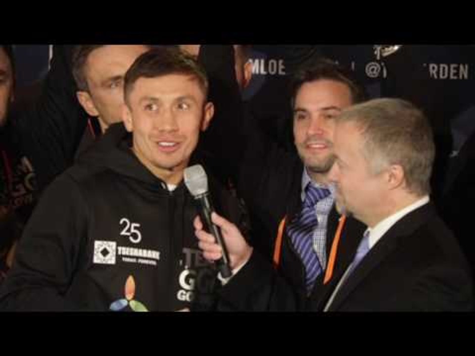 GENNADY GOLOVKIN v DANIEL JACOBS - GENNADY GOLOVKIN POST WEIGH-IN INTERVIEW (MADISON SQUARE GARDEN)