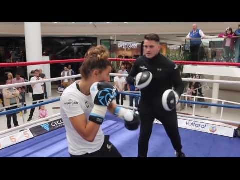 LOOKING SLICK! - CHANTELLE CAMERON *FULL PAD WORKOUT* WITH TRAINER SHANE McGUIGAN