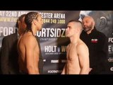 BRITISH TITLE CLASH! -TYRONE NURSE v JOE HUGHES OFFICIAL WEIGH IN & HEAD TO HEAD / CITY OF CHAMPIONS