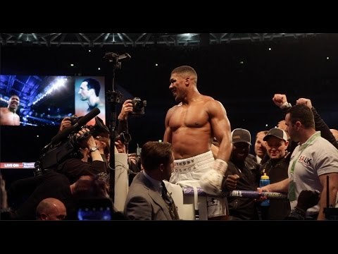 ANTHONY JOSHUA IMMEDIATELY AFTER 11TH ROUND TKO WIN OVER WLADIMIR KLITSCHKO @ WEMBLEY STADIUM