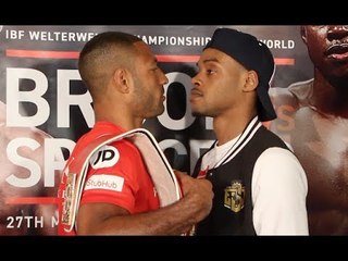 Download Video: KELL BROOK v ERROL SPENCE - HOSTILE & LIVELY HEAD TO HEAD! @ FINAL PRESS CONFERENCE / BROOK v SPENCE