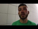 RYAN DOYLE REACTS TO A DISAPPOINTING DEFEAT JAMES TENNYSON AFTER HE IS PULLED OUT OF FIGHT