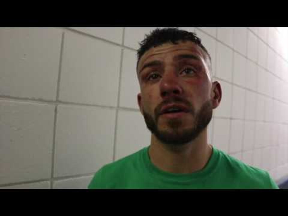 RYAN DOYLE REACTS TO A DISAPPOINTING DEFEAT JAMES TENNYSON AFTER HE IS PULLED OUT OF FIGHT