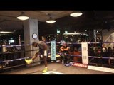 MATCHROOM BOXING NEW SIGNING JOSHUA BUATSI SHADOW BOXING & MOVING ABOUT THE RING