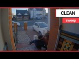 Brazen man caught on CCTV stealing antique chimney pot | SWNS TV