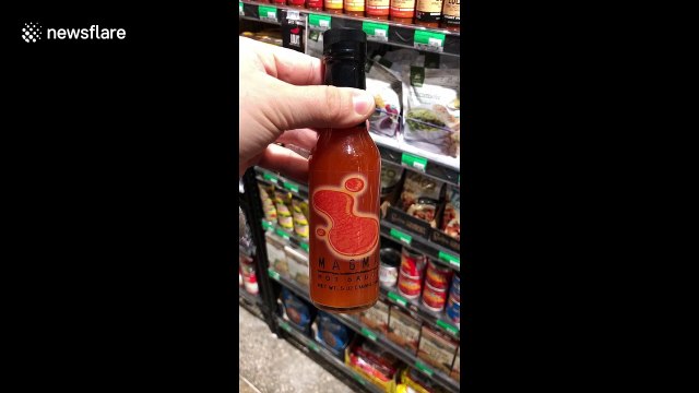 Shake before use! Hot sauce strong as pepper spray turns red when shaken