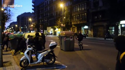 Protesters destroy property on fringe of Catalan independence rally