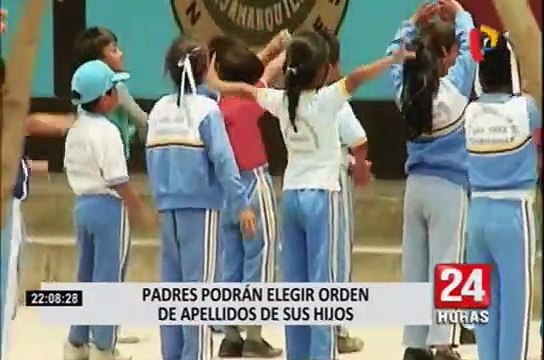 Proyecto de Ley que propone cambio de orden de apellidos será debatido este jueves 28