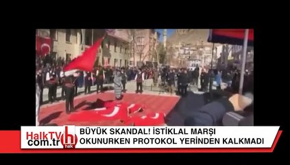 Büyük skandal! İstikal Marşı okunurken protokol yerinden kalkmadı