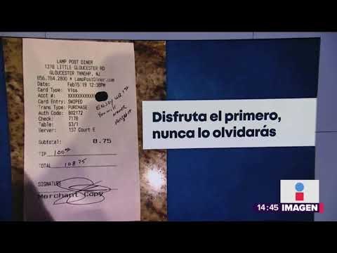 Dan propina de 100 dólares a mesera embarazada | Noticias con Yuriria
