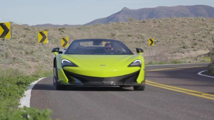 McLaren 600LT Spider in Lime Green Driving Video