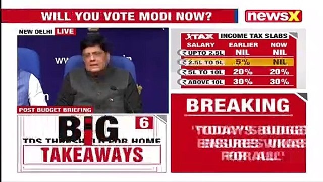 Interim Budget 2019 Live Updates, Piyush Goyal Union Budget 2019-20 Live, No Income Tax Upto 5 Lakh