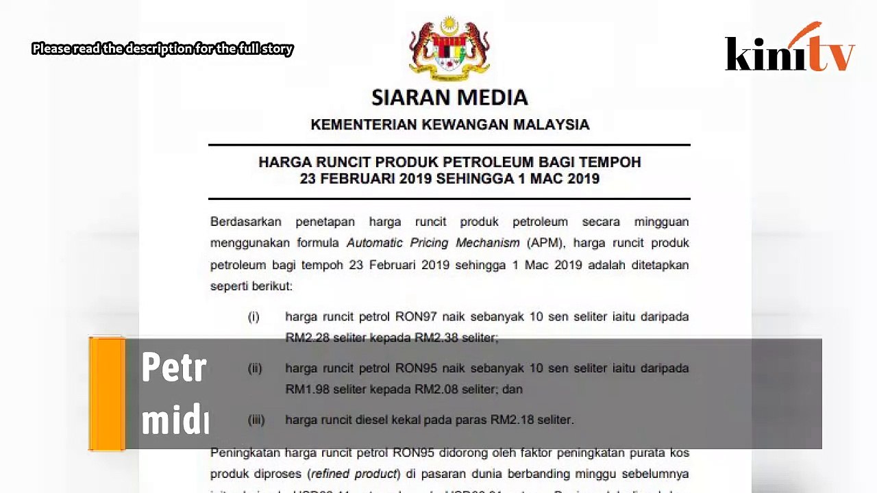 Petrol prices up ten sen, diesel unchanged