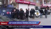 AKP seçim irtibat bürosu önünde hareketli anlar
