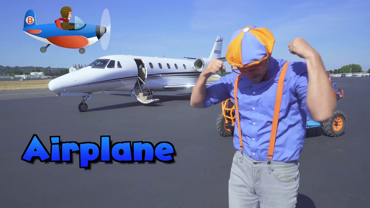 Blippi Flies in a Private Jet - Airplanes for Kids with The Airplane Song