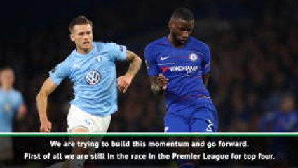 Rudiger, Kante and Ampadu react after Chelsea beat Malmo