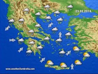 Η πρόγνωση του καιρού για το Σάββατο  23-2-2019