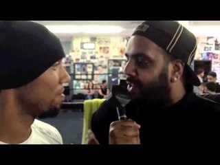 RUBEN TABARES TALKS AMIR KHAN /  FOR iFILM LONDON AT THE WILD CARD BOXING.