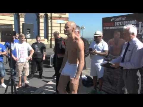 CHRIS EVANGLEOU v DANNY CASSIUS CONNOR - OFFICIAL WEIGH-IN / iFILM LONDON / LONDON CALLING
