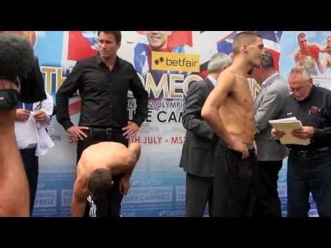 LEE SELBY v VIOREL SIMION - OFFICIAL WEIGH IN AT QUEENS GARDEN (HULL) / THE HOMECOMING