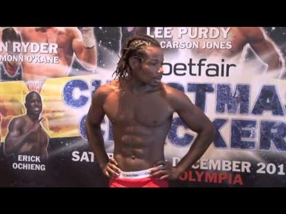 ERICK OCHIENG v MAX MAXWELL - OFFICIAL WEIGH IN / CHRISTMAS CRACKER SHOW / iFILM LONDON