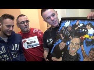 TRAINER JOHN MURRAY PRESENTS PAINTING TO JOHNNY EAMES / IFLM LONDON / INDEE ROSE TRUST