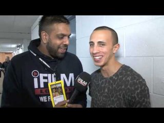 ADRIAN GONZALEZ RETIRES MARC CALLAGHAN AT END OF 2ND ROUND - POST FIGHT INTERVIEW