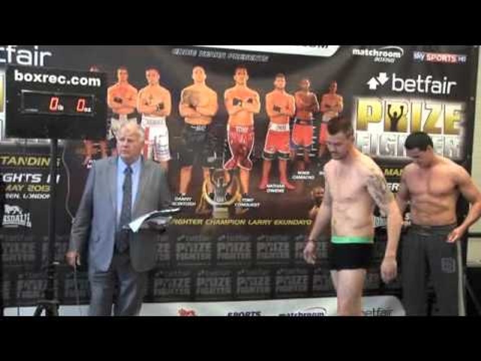 CONALL CARMICHAEL v HARRY MILES WEIGH IN & HEAD 2 HEAD PRIZEFIGHTER CRUISER WEIGHTS / iFILMLONDON