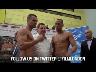 JAMES DeGALE v  STJEPAN BOZIC OFFICIAL WEIGH IN @ GLOW (BLUEWATER - KENT) / iFILM LONDON