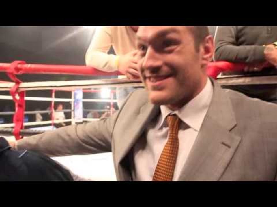 TYSON FURY, ADAM BOOTH, MICK HENNESSY & PETER FURY AT RINGSIDE / iFILM LONDON